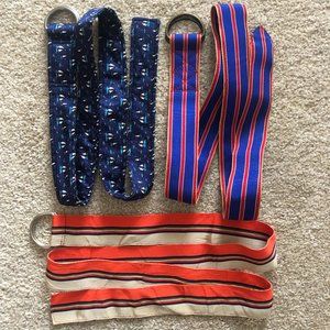 J Crew Bundle of Three D-Ring Ribbon Belts